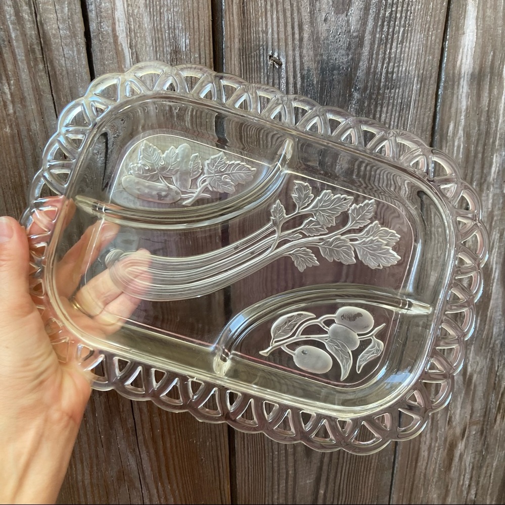 Vintage Glass Appetizer Tray